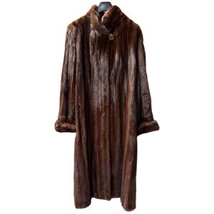 Luxurious Vintage Real Mink Fur Coat - Mahogany
